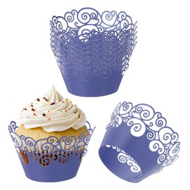 PATIKIL Cupcake Wrappers Paper, 50 Pack Baking Cups Standard Cloud Decoration for Anniversary Birthday Weddings and Parties, Blue
