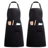 CHENGZI2-Piece Waterproof Kitchen Apron With Adjustable Neck Belt black