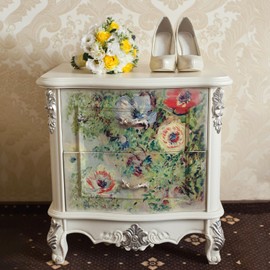 funlife Oil Painting Furniture Stickers, Decorative Decoupage Tissue Paper, Vinyl Furniture Decals, Bloom Poppy 42X50CM