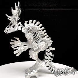 Fully Articulated Skeletonized Wendigo Figure | Posable Chrome Handmade Horror