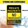 100 Pcs Private Property No Trespassing Sign 7 x 10