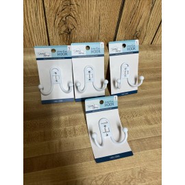 Unbranded 4 Pack Simple Styling Towel Hooks Bathroom Coat Hook Robe Hook White Brand New