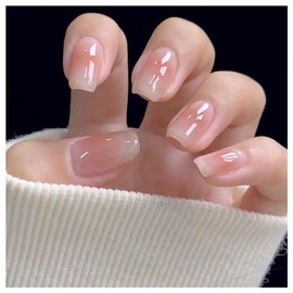 Domiya Nail Tip, Ballet, Short Nail Tip, Very Short, Popular, Nail Stickers, Cute, 3D Nails, 24 Pieces, Round Tip, Fashion, Wedding Nail Tip, Bride Nail (MJ311)