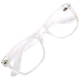 KKD Large Wellington Non-prescription Glasses, Fashion Frames, UV Cut Lenses, clear