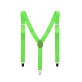 Coloured Adults Adjustable Braces Neon Green - One Size