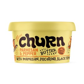 Churn Cacio & Pepe Butter, Flavored Butter Churned with Organic Grass Fed (5.5oz, Pack of 2) - Non-GMO, Hormone-Free, Compound and Finishing, Yellow