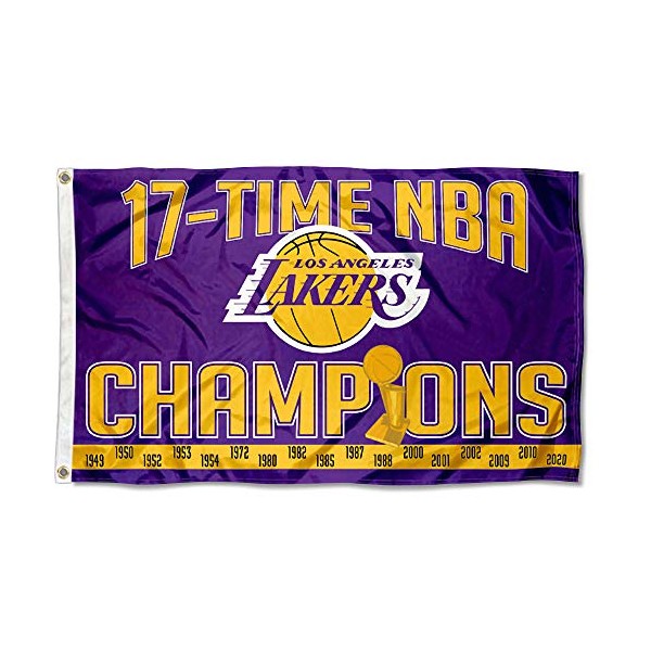 WinCraft Los Angeles Lakers 17 Time Champions Outdoor Large Grommet Banner Flag