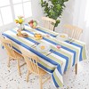 Deconovo Water Resistant Striped Tablecloth Wipeable Rectangular Table Cover Decorative