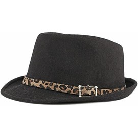 IBLUELOVER Men Fedora Trilby Panama Hat Classic Bowler Hat Woolen Felt Bush Cap Western Cowboy Jazz Gentlemans Cap Short Brim Warm Autumn Winter Headwear for Men Women,56-58cm Black