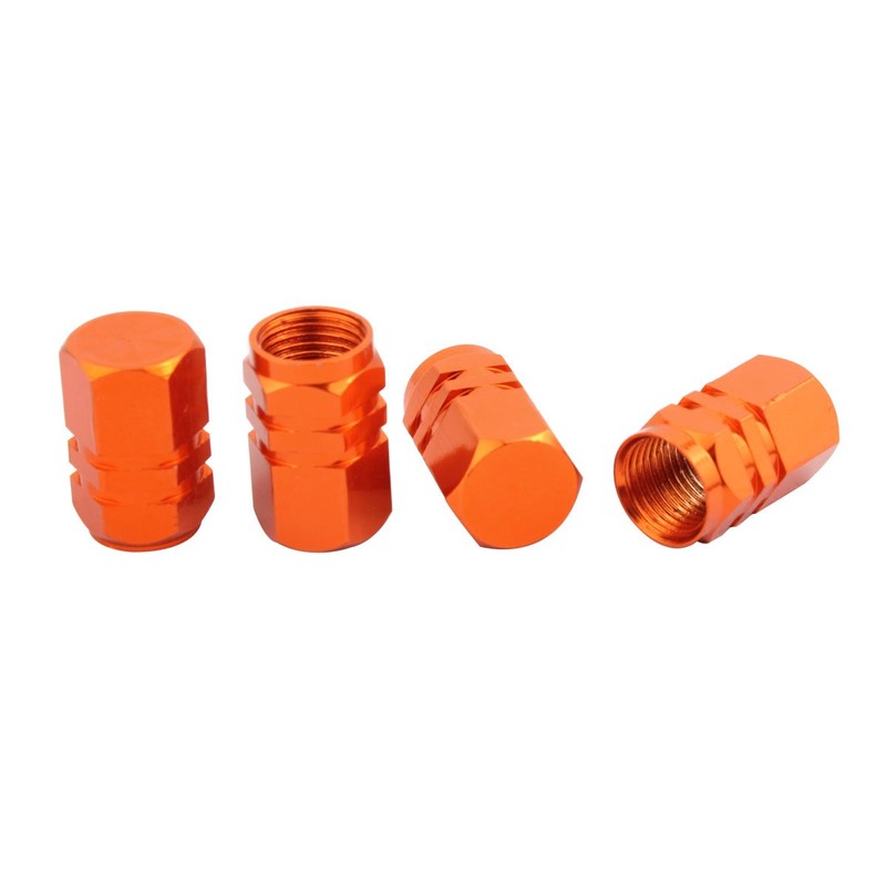 TOMALL Orange Hexagon Style Wheel Tyre Valve Caps for SUV