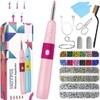 5-in-1 Cordless Hotfix Rhinestone Applicator Tool, Bedazzler Kit (Pink)