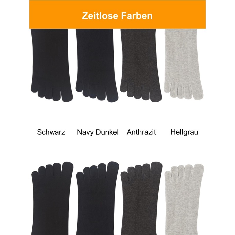 Warm-Han Men's Toe Socks Cotton Men's Five Finger Socks Midi
