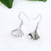 Hiqmic 925 Sterling Silver Ginkgo Leaf Dangle Ear Hook Earrings