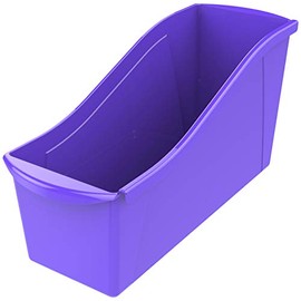 Storex Interlocking Book Bin, Large, 14-1/4 x 5-1/4 x 7 Inches, Purple