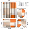 Lnond 4Pcs Bathroom Shower Curtain Sets with Rugs,Orange Brown Painting