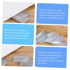 DOITOOL 8pcs Transparent PVC Door Stopper Nail Furniture Leveling Shims for Use Non- Design Safe and Door Stoppers for All Floor Types
