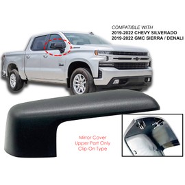 APA Replacement Exterior Mirror Cover fits 2019-2022 Silverado Sierra Top-Half Upper Part Textured Black Passenger Right Side 84732426