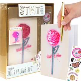 STMT D.I.Y. 3D Journaling Set, 40-Sheet Light-Up Journal with Gold Pen & Stickers, Trendy Stationery, School Supplies, Stationery Set, Journal Notebook, Journaling Kit, 8 Year Old Girl Birthday Gift