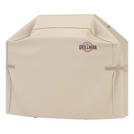 Grill Cover by Grillman, Tan, 64 Inch, BBQ Outdoor Grill Covers, Charcoal & Gas Grills, Waterproof, Rip-Proof, Weather-Resistant, Anti-UV, Barbecue Cover for Weber, Genesis, Charbroil, Nexgrill, etc