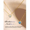 Bestyle 18K Gold Plated Heart Cut Birthstone Necklaces for Women,