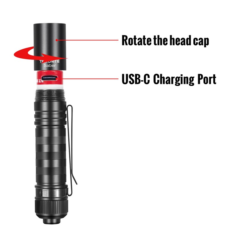 ThruNite Saber EDC Mini Flashlight Max 141 Meters USB-C Rechargeable