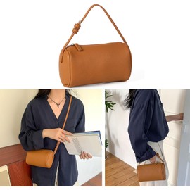 Creative Round Crossbody Purse PU Leather Shoulder Bag Handbag Designed for Convenience and Lightweight Daily Carry Cylindrical Crossbody Bag