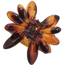 Topkids Accessories Small Black or Tort Hair Claw Clip, Small Detailed Claw Clips for Ladies & Girls, Women?s Hair Claws for Thick Hair, Cute Small Hair Clips (Tort Flower Shape)