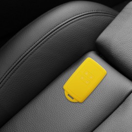 kwmobile Key Cover for Renault 4-Button Smartkey Car Key (Keyless Go Only) Case – Car Key Case Made of Silicone – Key Protection Case in Bright Yellow