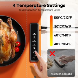 Food Warming Mat for Buffet,Electric Warming Tray with 4 Temperatures Setings and 1/3/5h Timer,Full Surface Heating Food Warmers for Parties Buffets Holidays Daily Use to Keep Food Warm(Orange)