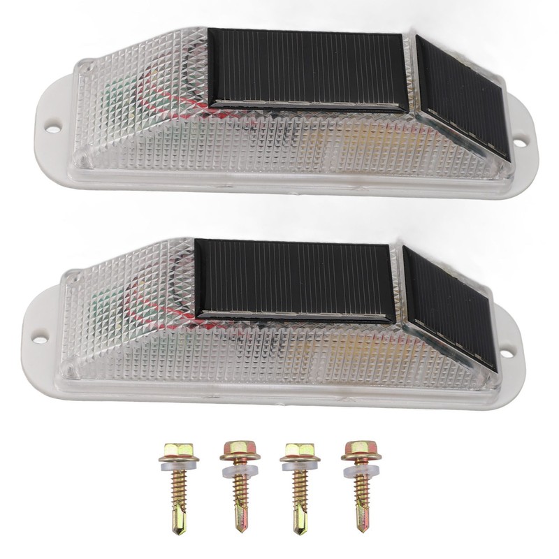 2pcs Solar Strobe Warning Light Waterproof Light Control High Bright