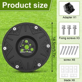 Robotic Lawnmower Blade Plates with 6 Blades, Glass Fibre Reinforced Rotating Discs, Compatible with Worx Landroid, M500 M700 WR167E WR141E Vision M600