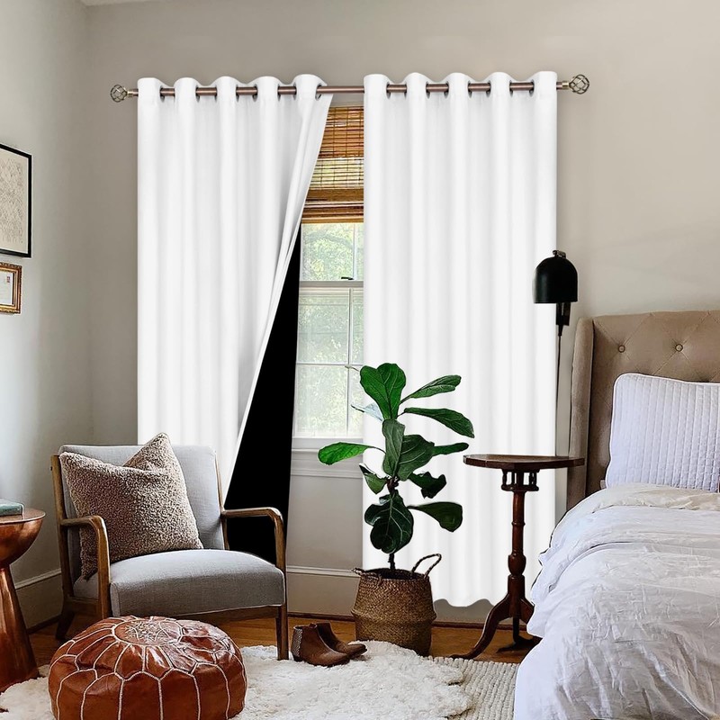 BGment Thermal Insulated 100% Blackout Curtains for Bedroom with Black