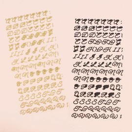 Craftelier - Alphabet Style Chipboard Stickers Uppercase & Lower Case Letters, Numbers & Special Characters - Black | Includes 166 - Size Approx 1.15"