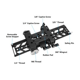 CAMVATE 10" Dovetail Plate with 15mm Double Rod & M6 Rosette Adapter for Video Camcorder Accessory - 3116