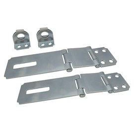 QCAA Double Hinge hasp and Fixed Staple, Zinc Plated, 4-1/2", 2 Pack