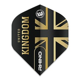 WINMAU Rhino UK Black and Gold Flights - 1 Set per Pack (Total 3 Flights)