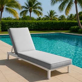 Chaise Lounge Cushions Outdoor for Chairs, Double Waterproof Pool Lounge Chair Cushions with 4 Ties and 1 Strap,High Denser Foam Patio Lounge Chair Cushions for Outdoor Furniture,72" x 21" x 3"