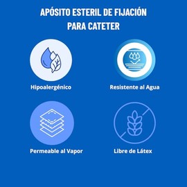 Apósitos de Fijación para Cateter con Apertura - Protege la Piel del Roce o Fricción - Color Blanco - Caja con 100 Piezas