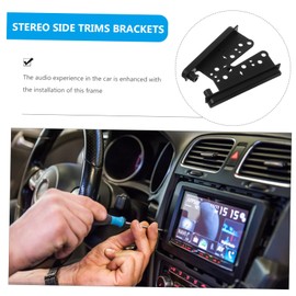 BUGUUYO 2pcs Double Din Dash Stereo Side Trim Brackets for Easy Installation Great Wall and Vehicles Durable Car Dashboard Bezel Kit for Enhanced Audio Experience