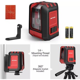 Meterk 49FT Red Cross Line Laser Level Self Leveling Measure Tool Construction