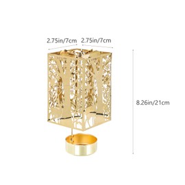 Beaupretty Rotating Candle Holder Christmas Reindeer Carousel Spinning Candlestick Tealight Holder Metal Square Romantic Candle Spinner for Holiday New Year Party Wedding