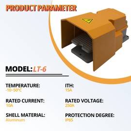 YQSIYU Industrial Foot Switch,SPDT,NO NC,Safety Foot Pedal Switch with Foot Guard Aluminum Shield to Protect Your Foot, Electric Foot Switch for Power Tools(Scroll Saw,Drill,Log Splitter)