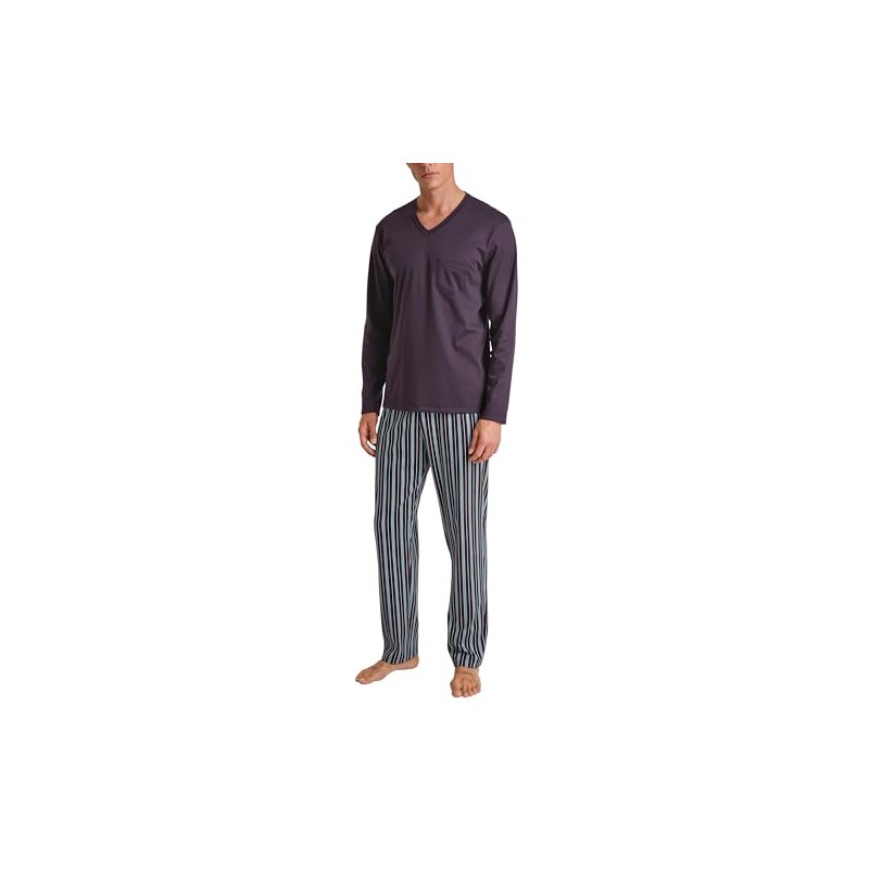 CALIDA Relax Streamline Men's Short Pyjamas 100% Cotton, plum