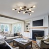 ZGLAOJT Black Semi Flush Mount Ceiling Light Fixture，9 Light Modern