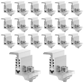 20 Pack Solar Panel Clamps, Windspeed 1.06 Inch Solar Panel Mounting Brackets Aluminum Z Brackets Solar Panel Adjustable End Clamps 32-50MM for Solar Panel PV Mounting System