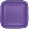 Unique 46979 Square Paper Plates-23 cm-Neon Purple-Pack of 14