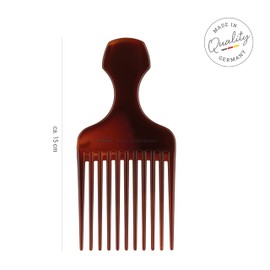 TITANIA Afro Comb (Brown) • Comb for Afro Hair • Coarse Curl Comb with Handle • Afro Comb / Afro Comb • Styling Comb for Curls • Coarse Comb for Natural Curls • Made in Germany