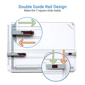 Metric Portable Drafting Table, Drawing Board Drafting Tools Set A3 Adjustable Drawing Board Kit with Ruler Protractor Paper Locater, Multi-Function for Architecture Artist Students Beginners