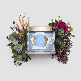 PartyLite Scented Jar Candle, Marine Notes and Lavender with Salted Amber Scent, 3-Wick Aromatherapy with 25-45 Hours of Burn Time, Ideal for Home Decor, Holiday Gifting and Celebration