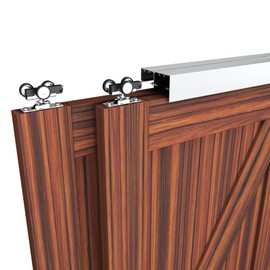 WEWORTH Heavy Duty Double Bypass Sliding Closet Door Track Kit Hardware 48”/4FT Aluminium Alloy Pocket Door Track Rail Set,for 2 Door System,Smoothly and Quietly,Silver